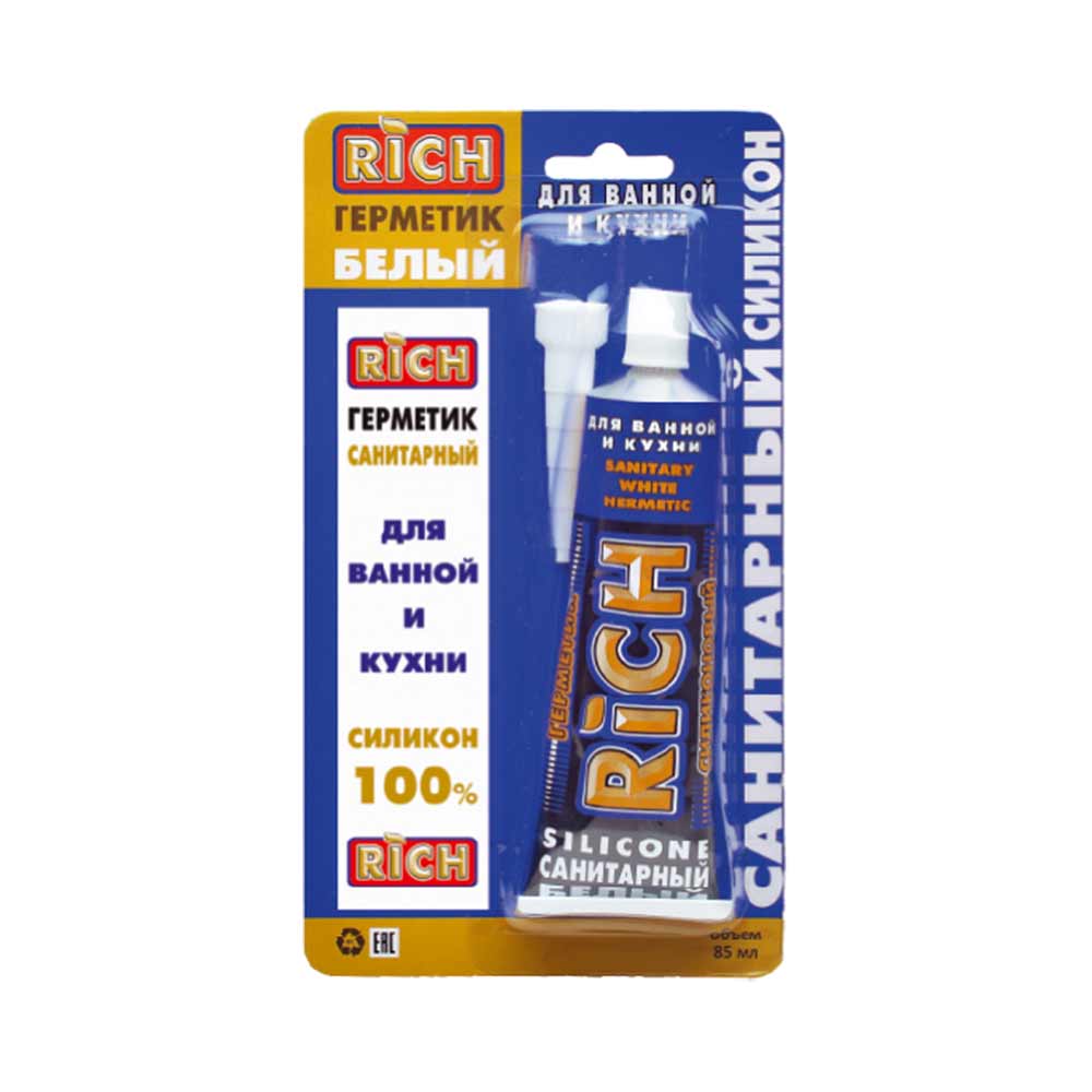 Санитарный силикон тюбик RICH белый 85 мл