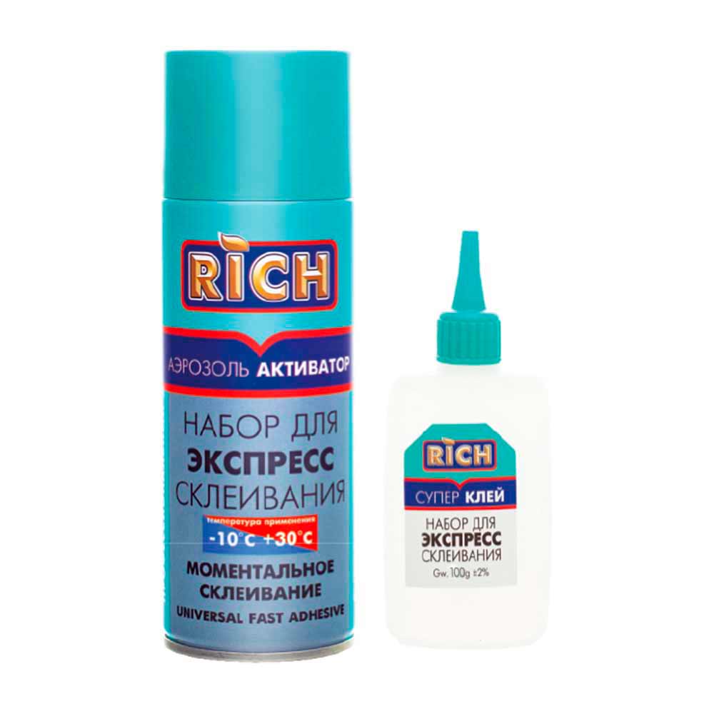 Клей двухкомпонентный с активатором RICH для широкого применения 400 мл/100 гр